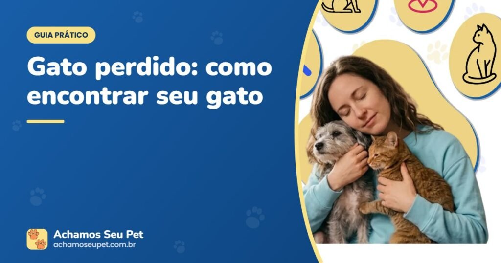 Tutora abraçada ao seu gato e cachorro – guia para encontrar gato perdido