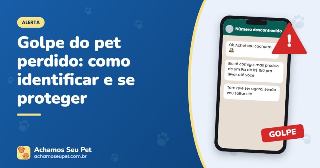 Conversa de WhatsApp com golpista pedindo Pix para devolver o pet